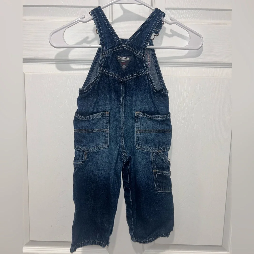OshKosh B'Gosh 100% Cotton Blue Denim‎ Carpenter Bib Overalls 18 months